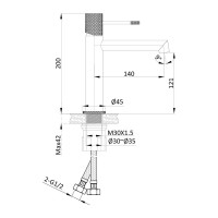 Смеситель для раковины VINCEA Desire однорычажный, вороненая сталь VBF-1D1GM