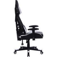 Игровое кресло CACTUS CS-CHR-090BLW черный/белый экокожа/сетка крестов. нейлон 1660827