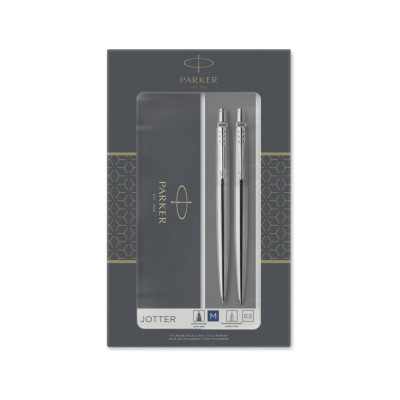 Parker Набор подарочный Jotter Core - Stainless Steel CT, ручка шариковая+карандаш 2093256