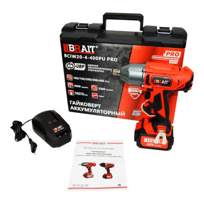BRAIT Гайковерт аккумуляторный BCIW20-4-400PU PRO 21.01.205.101