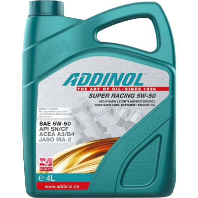 Addinol Моторное масло SUPER RACING 5W-50 синтетическое, 4л 72313625