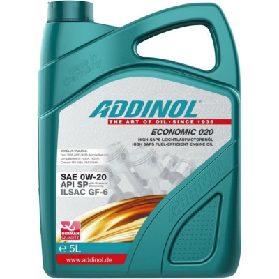 Addinol Масло моторное ECONOMIC 020 синтетическое, 0W-20, 5л 23938281 72097581