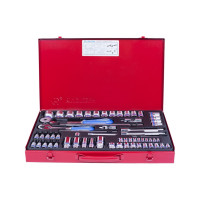 Набор двенадцатигранных торцевых головок с принадлежностями (1/4”, 3/8”, 1/2”, 4-32 мм, 62 предмета) KING TONY 9063MR01