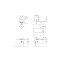 Накладная раковина HATRIA H.HOUR 06.00 S без отверстий для смесителя, белая Y1VF01