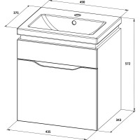 Подвесная тумба Orange TOPLINE Monaco с умывальником, белая TP-MO50+RA