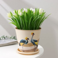 Горшок для цветов Доляна Каракум 0.8 л, бежевый 7306163