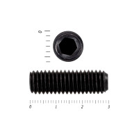 Установочный винт с внутренним шестигранником КРЕП-КОМП DIN 913, 6x30, пр. 12.9, тупой конец, черный, 100 шт. ву630пр