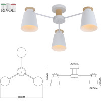 Люстра Rivoli Adna 9112303 3 Е27, 40 Вт, модерн Б0053435