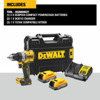 Бесщеточная дрель-шуруповерт DEWALT 2 скорости, 2 АКБ 18 В XR Li-Ion DCD800E2T-QW