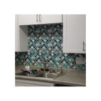 Комплект полимерной 3D плитки LAKO 30.5х30.5 см, 5 штук, Сине-серая мозаика LKD-AMZ018