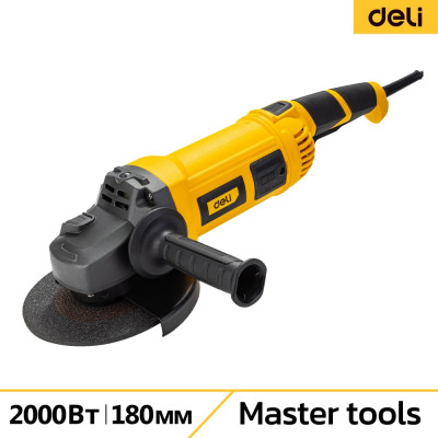 Угловая сетевая шлифмашина DELI DL-JM180-E1 2000 Вт, 180 мм, 6500 об/мин, картон 103025