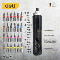 Аккумуляторная отвертка с прямой ручкой DELI DL-DP04-E1B2 102989
