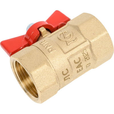 Кран шаровой ГАЛЛОП ПРАКТИК 130 20 Ру16 м/м бабочка, латунь 103254 107-5617