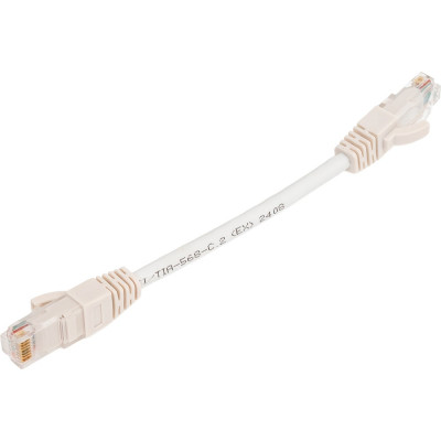 Шнур NIKOMAX, U/UTP 4 пары, Кат.5e, 7х0,205мм, белый, 0,15м NMC-PC4UD55B-001-C-WT