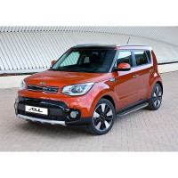Пороги "Premium" Rival для Kia Soul II рестайлинг 2017-2019, 173 см, 2 шт., алюминий, A173ALP.2804.1