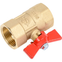 Кран шаровой ГАЛЛОП ПРАКТИК 130 20 Ру16 м/м бабочка, латунь 103254 107-5617