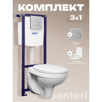 Подвесной унитаз Santeri Пэк Альфа комфортс сиденьем полипропилен SC, инсталляция 1.3816.4.S00.00B.0 00062373