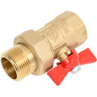 Шаровой кран ГАЛЛОП ПРАКТИК латунь 132 Ду20 Ру16 внутренняя/американка, бабочка  103261 107-6093