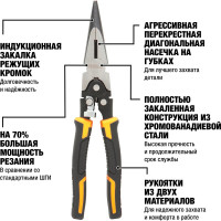 Плоскогубцы DEWALT COMPOUND ACTION с удлиненными губками DWHT0-70277