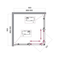 Душевой уголок BelBagno UNO-195-A-2-90-P-NERO