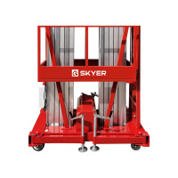 Двухместный телескопический подъемник SKYER высота подъема 10 м GTWY10-200S DC