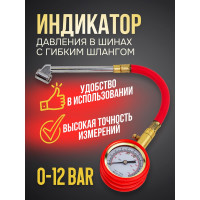 Индикатор для проверки давления в шинах грузовых а/м Rockforce 0-12 bar RF-SDG-07(57066)