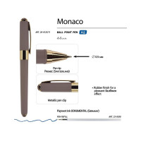 Шариковая неавтоматическая ручка Bruno Visconti monaco серый корпус, 0,5 мм, синяя, манжетка 20012511 1641278