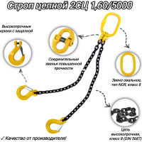 Двухветвевой цепной строп КанТраст  2СЦ 1,60/5000 мм 2STS1605000