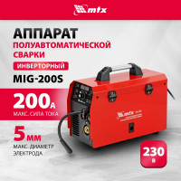 Инверторный полуавтомат сварки MTX MIG-200S 200 А, катушка 5 кг MTX 94303