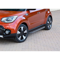 Пороги "Premium" Rival для Kia Soul II рестайлинг 2017-2019, 173 см, 2 шт., алюминий, A173ALP.2804.1