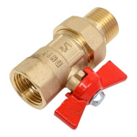 Кран шаровой ГАЛЛОП ПРАКТИК 132 Ду15 Ру16, латунь, м/американка, бабочка 103260 107-6092