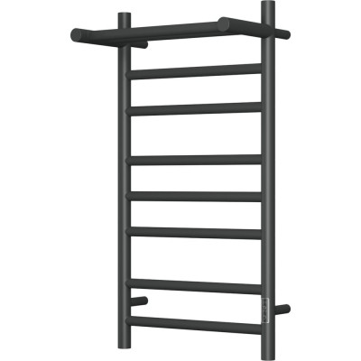 Bauedge Полотенцесушитель электрический с полкой BAU Stil Shelf 40x80, 7 планок, универсальный, черный матовый RAL 9005 DB-0022