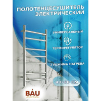 Электрический полотенцесушитель Bauedge BAU Stil 40x80, 7 планок, универсальный, нерж. сталь полированная DB-0036