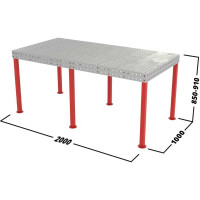 Сварочный стол Flamet 1000x2000, Expert 12 мм BP-1000x2000-12