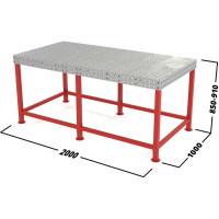 Сварочный стол Flamet 1000x2000, Expert 12 мм, подстолье с перемычками PBK-1000x2000-12