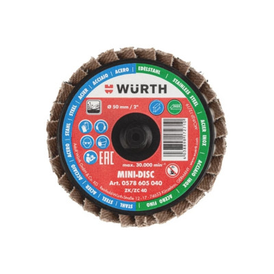 Лепестковый шлифовальный диск Wurth Mini ZC40 D50ХROLOC 1578605040092 1