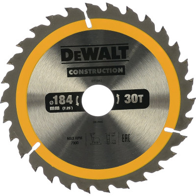 Dewalt Пильн.диск CONSTRUCT 184/30 30 ATB +10град DT1942