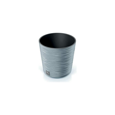 Кашпо с вкладышем Prosperplast DFR250 422U FURU ROUND LOW диам. 250 мм, высота 247 мм, серое 066672