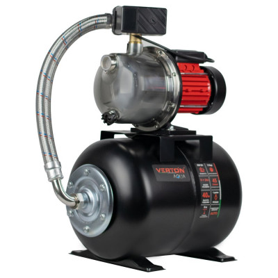 VERTON Насосная станция AQUA PS600S/24 (600Вт, 45л/мин, 24л, гл. 8м, h 40м, вых. 1