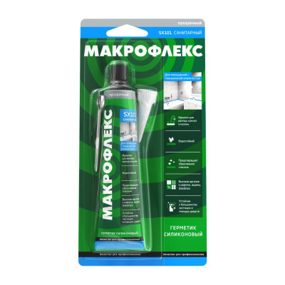 Makroflex Герметик SX101, санитарн. силикон. прозрачн. 70 мл 3002436
