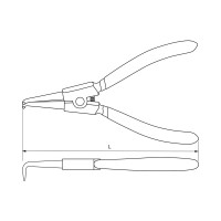 Щипцы для стопорных THORVIK ERBP180 загнутый разжим 180 мм 52191