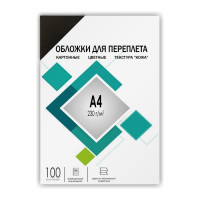 Обложки для переплёта ГЕЛЕОС картон А4 кожа черные 100 шт CCA4B