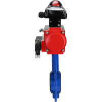 Затвор DN.ru WCB-316L-EPDM Ду250 Ру16 с пневмоприводом, пневмораспределителем, БКВ D050-00264