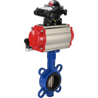 Затвор DN.ru WCB-316L-EPDM Ду250 Ру16 с пневмоприводом, пневмораспределителем, БКВ D050-00264