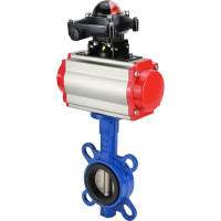 Затвор DN.ru WCB-316L-EPDM Ду250 Ру16 с пневмоприводом, пневмораспределителем, БКВ D050-00264