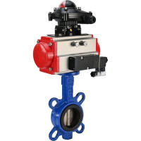 Затвор DN.ru WCB-316L-EPDM Ду250 Ру16 с пневмоприводом, пневмораспределителем, БКВ D050-00264