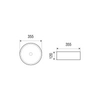 Накладная раковина Azario AZ-3134 глянец белый, размер 355х355х120 мм 00060440