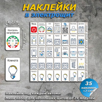Наклейки на электрощит Маркировка 220 для электрощита  до 24 модулей. EL-min