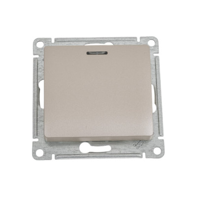 Переключатель Systeme Electric Glossa Платина 1-клавишный с подсветкой, сх.6а, 10AX SE GSL001263