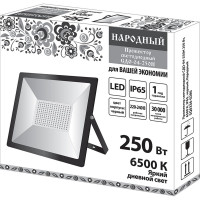 Светодиодный прожектор TDM СДО-04-250Н 250 Вт, 6500 К, IP65, черный, Народный SQ0336-0286